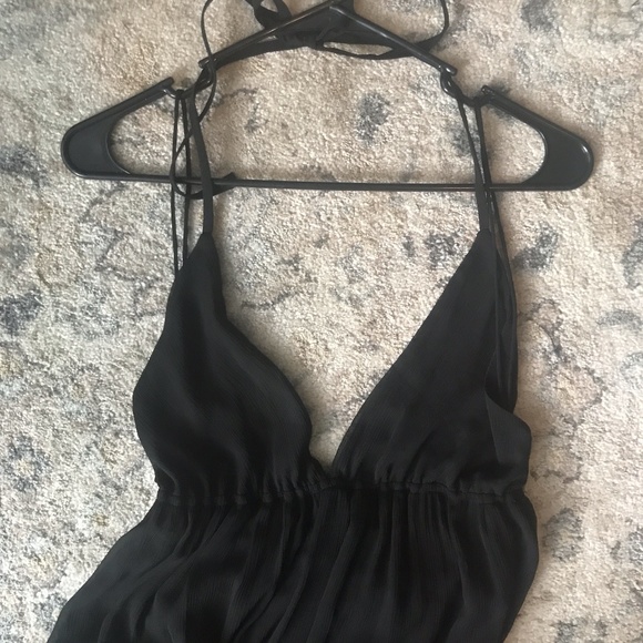 Alice & Olivia Black Halter Maxi w/Lace sz 4 - Picture 8 of 8